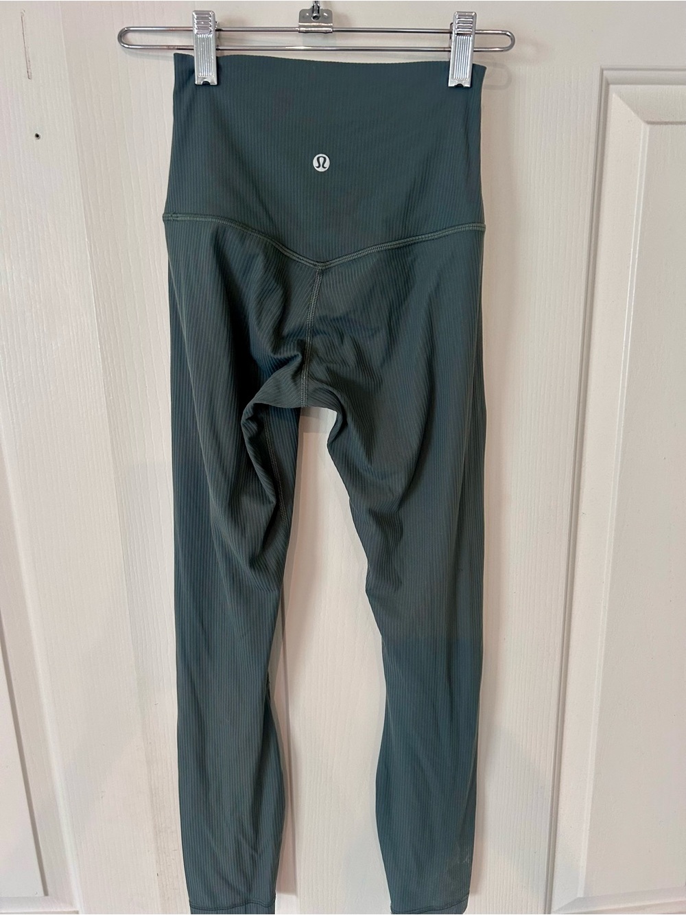 lululemon athletica womens High-Waist Ribbed army  green Leggings